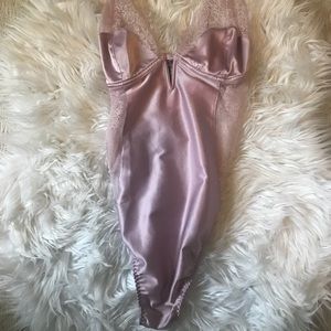 Pink lace/satin Victoria secrets bodysuit ✨